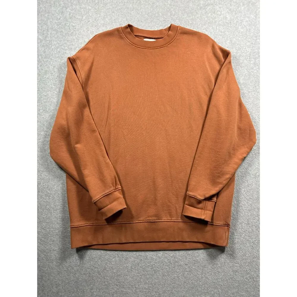 MATE the Label Organic Fleece Crew Neck Pullover Men's XS/S Terracotta Brown
